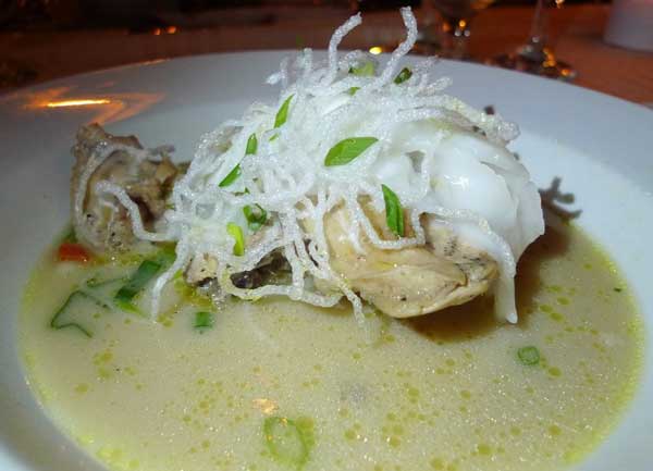 Ambassador in Paradise, chicken binakol with truffle oil