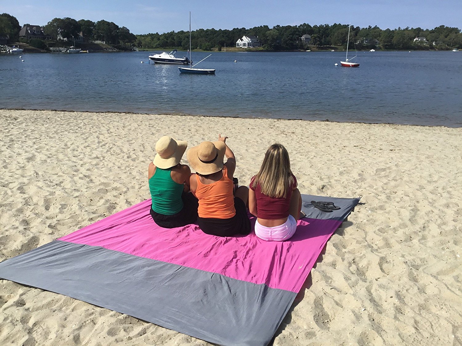 Sand Free Beach Blanket Sand Proof Extra Large Oversized 10X9 XXL for 7 Adults and Compact Outdoor Pocket Blanket large Sand Proof Picnic Mat for Beach Parks Picnics and Hiking Green+Orange+Grey